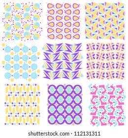 Colorful seamless tiling vector texture collection
