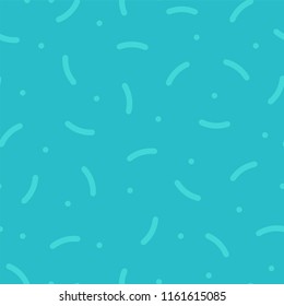 Colorful seamless trendy pattern - memphis style, fashion 80 - 90s. Bright background with dots and curved sticks