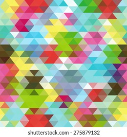 Colorful Seamless Triangle Abstract Background. Vector Pattern of Colored Geometric Shapes