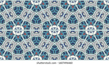 Colorful seamless triangle patchwork pattern. Abstract hand drawn art, stylized floral doodle ornament. Tribal ethnic arabic, indian decor. Vector collage quilt pattern. Textile fabric paper print
