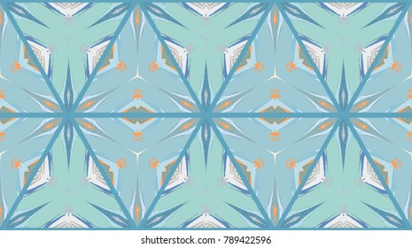 Colorful seamless triangle pattern. Abstract hand drawn art, repeating grunge texture background. Decorative brush strokes ornament. Vector patchwork quilt pattern. Textile fabric paper print