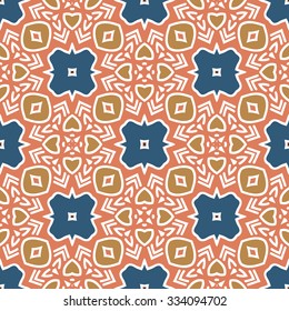 colorful seamless tribal ornament background, ethnic, pattern swatch included in file, Vector illustration