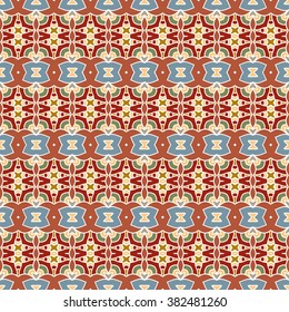 colorful seamless tribal ornament background, ethnic, pattern swatch included in file, Vector illustration