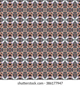colorful seamless tribal ornament background, ethnic, pattern swatch included in file, Vector illustration
