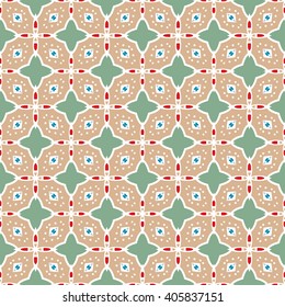 colorful seamless tribal ornament background, ethnic, pattern swatch included in file, Vector illustration