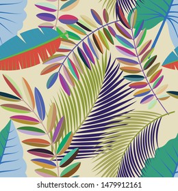 Colorful seamless tropical pattern. Tropical Colorful background