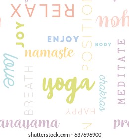 Colorful seamless Type Pattern Yoga for Background