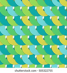 Colorful seamless vector background of the loops. Abstract wavy seamless pattern can be used for surface textures, postcards, banners, posters and web page