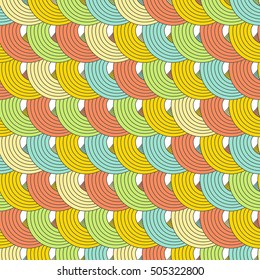 Colorful seamless vector background of the loops. Abstract wavy seamless pattern can be used for surface textures, postcards, banners, posters and web page