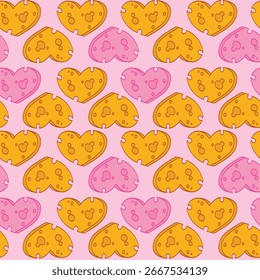 Colorful seamless vector cheese pattern background