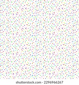 Colorful seamless vector confetti pattern. Bakery themed donut, doughnut or cupcake sugar sprinkle background. Vector Illustration for holiday designs, party, birthday, invitation.