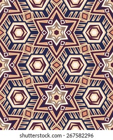 Colorful seamless vector ethnic pattern background