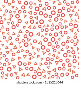 Colorful seamless vector pattern with different shapes objects. Texture background for textile, print, paper, fabric background, wallpaper