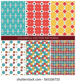 Colorful Seamless Vector Patterns