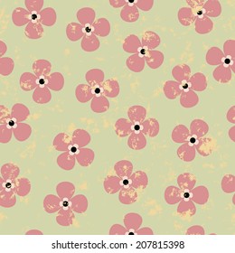 Colorful seamless vector texture with flowers