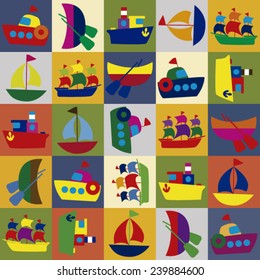 Colorful seamless vector water transport