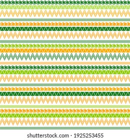 Colorful seamless zigzag pattern design for decorating, wallpaper, wrapping paper, fabric, backdrop and etc. Theme of Irish and St.Patrick’s Day.