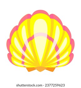Colorful seashell cartoon isolated icon on white background. Vector illustration