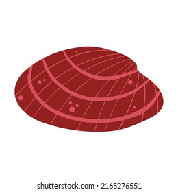 Colorful seashell icon. The clam symbol is isolated on a white background. Vector illustration.