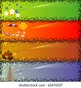 Colorful season banners