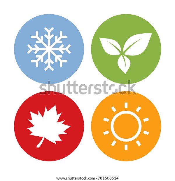 Colorful Season Icons Winter Spring Summer Stock Vector (royalty Free 