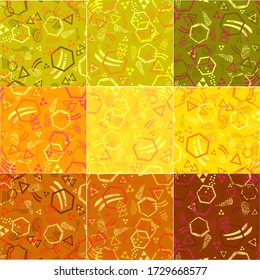 colorful seasonal geometric patterns set in vector, EPS 10