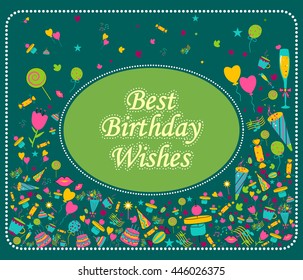 Colorful Season's Greetings for Happy Birthday in vector