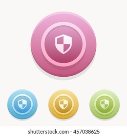 colorful security icon set or button in flat style isolated vector illustration on white background