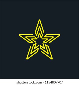 Colorful and segmented star symbol. Vector