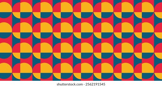 Colorful semicircle seamless geometric pattern. Perfect for printing, design and textiles