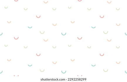 Colorful semicircles seamless pattern on white background. Vector Repeating Textures.