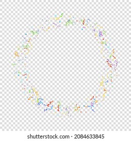 Colorful Serpentine. Holiday Foil Streamers Ribbons. Confetti Star Falling on Transparent Background. Party, Birthday Vector Template. Sparkle Serpentine. Celebration Elements. Bright Festive Tinsel.