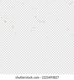 Colorful Serpentine. Holiday Foil Streamers Ribbons. Confetti Star Falling on Transparent Background. Party, Birthday Vector Template. Sparkle Serpentine. Celebration Elements. Bright Festive Tinsel.