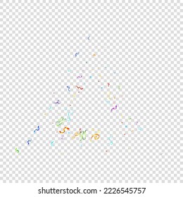 Colorful Serpentine. Holiday Foil Streamers Ribbons. Confetti Star Falling on Transparent Background. Party, Birthday Vector Template. Sparkle Serpentine. Celebration Elements. Bright Festive Tinsel.