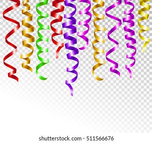 Colorful  serpentine  isolated on transparent  background. Vector illustration.