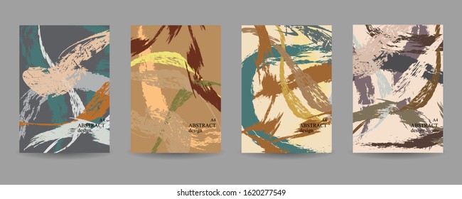 Colorful set of abstract banners.Artistic creative universal backgrounds.Trendy design of multicolored backgrounds for card,wallpaper, website,header template.Grunge art texture.Vector illustration.