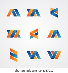 Colorful set of abstract creative logos
