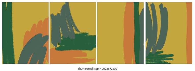 Colorful set abstract design texture. Bright creative background. Yellow, green, orange shapes. 
