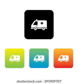 Colorful Set of Ambulance Icons