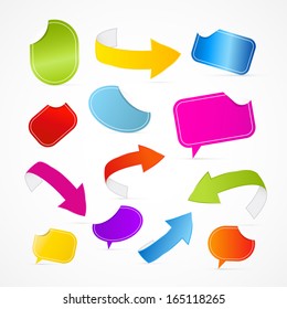 Colorful Set of Arrows, Labels, Tags, Stickers Isolated on White Background