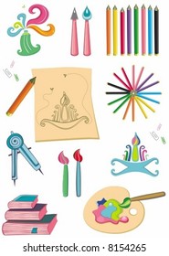 Colorful set of art supplies.
To see similar design elements, please VISIT MY GALLERY.

