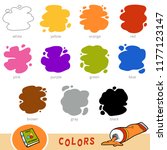 Colorful set of basic colors. Visual dictionary for preschool children