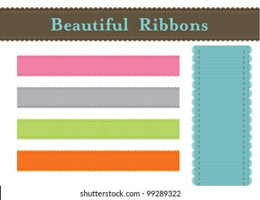 a colorful set of beautiful ribbons