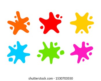 Colorful set of blobs, splashes, blots, stains isolated on white background. Vector illustration.