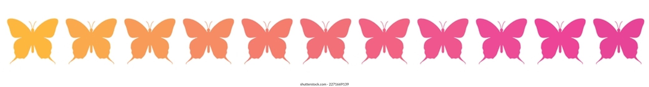 Colorful set of butterflies vector image symbol icon