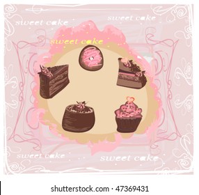 Colorful set of cakes