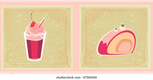 Colorful set of cakes