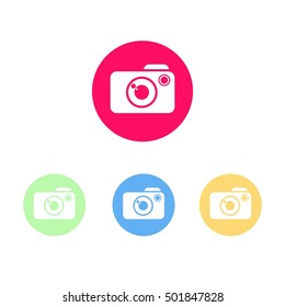 Colorful Set of Camera Logo or Icon