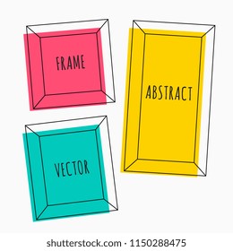 colorful set of cartoon style frames