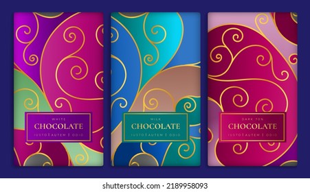 Colorful Set Chocolate Bar Packaging Design Stock Vector (Royalty Free ...